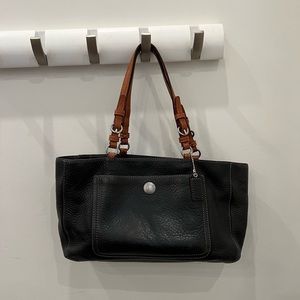 Y2K Coach Chelsea Black Pebbled Leather East West Purse  8E97